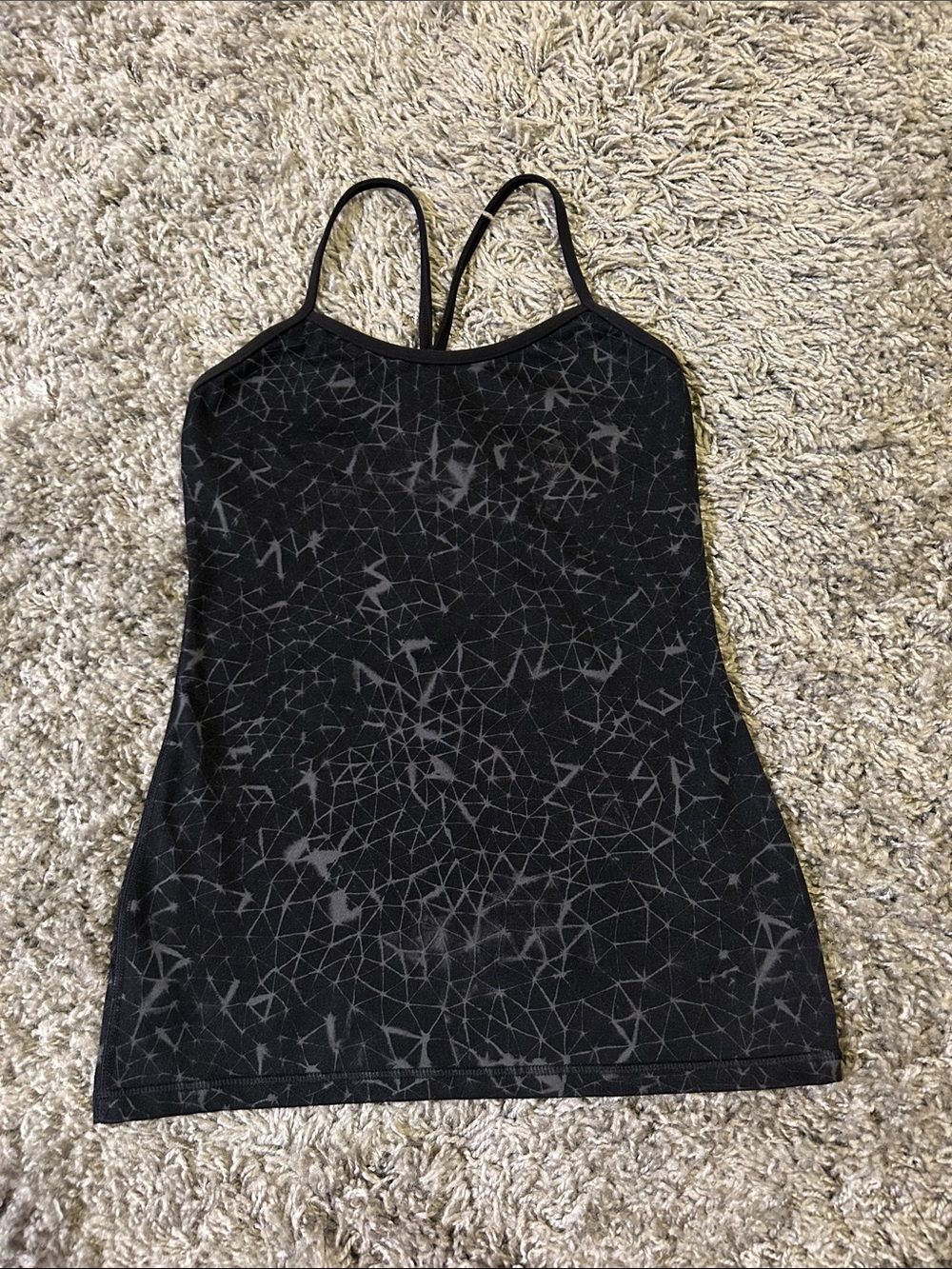 lululemon athletica Black Geometric Strappy Tank Size 6